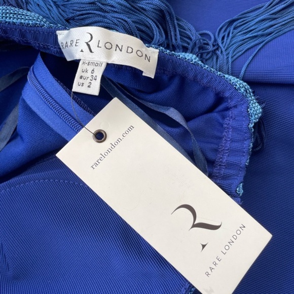 COPY - Royal Blue Mini Dress with Pink Ombré by Rare London US Size 2 xs - Picture 10 of 10